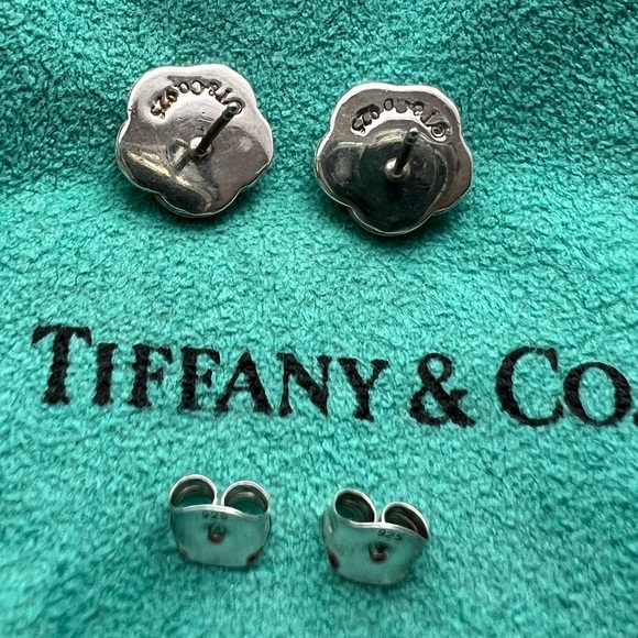 Tiffany & Co Sterling Silver Basket Weave Earrings - Picture 3 of 4